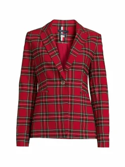 Women Tommy Hilfiger Plaid Blazer