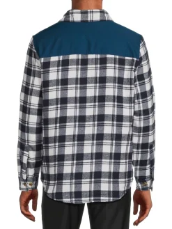 Avalanche Coats & Jackets|Plaid Flannel Shacket Navy White