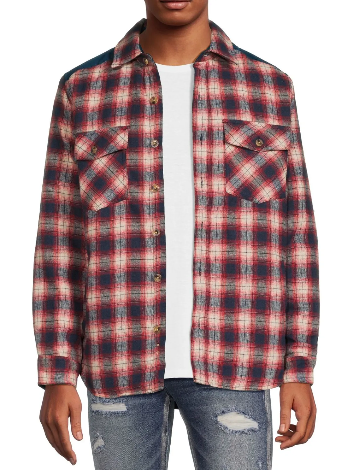 Avalanche Coats & Jackets|Plaid Flannel Shirt Jacket Red Navy