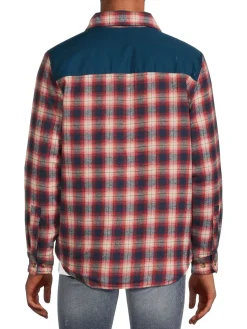 Avalanche Coats & Jackets|Plaid Flannel Shirt Jacket Red Navy