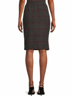 Women Renee C. Plaid Knit Pencil Skirt