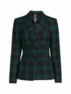 Women Tommy Hilfiger Plaid Mid Blazer