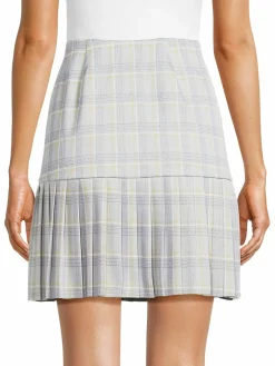 Women Love Ady Plaid Pleated Mini Skirt