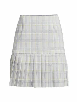 Women Love Ady Plaid Pleated Mini Skirt