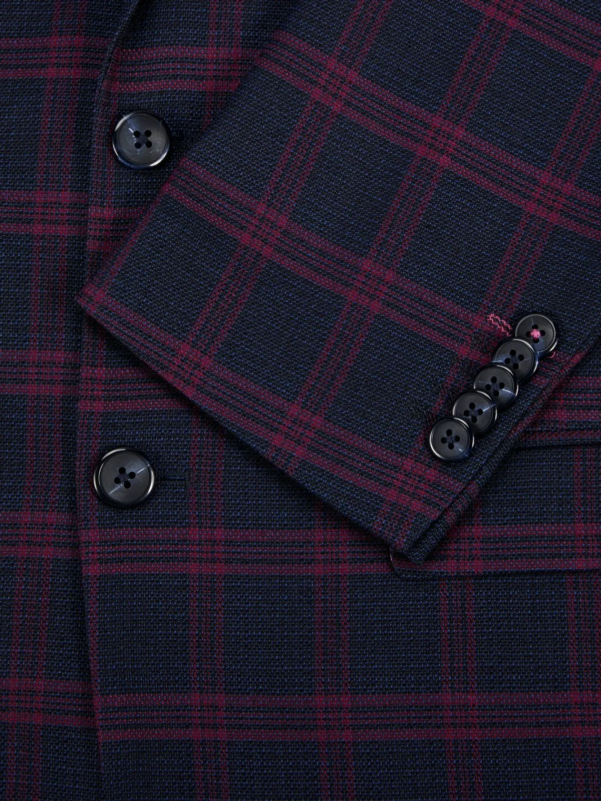 Soul of London Blazers & Sportcoats|Plaid Single Breasted Blazer Navy