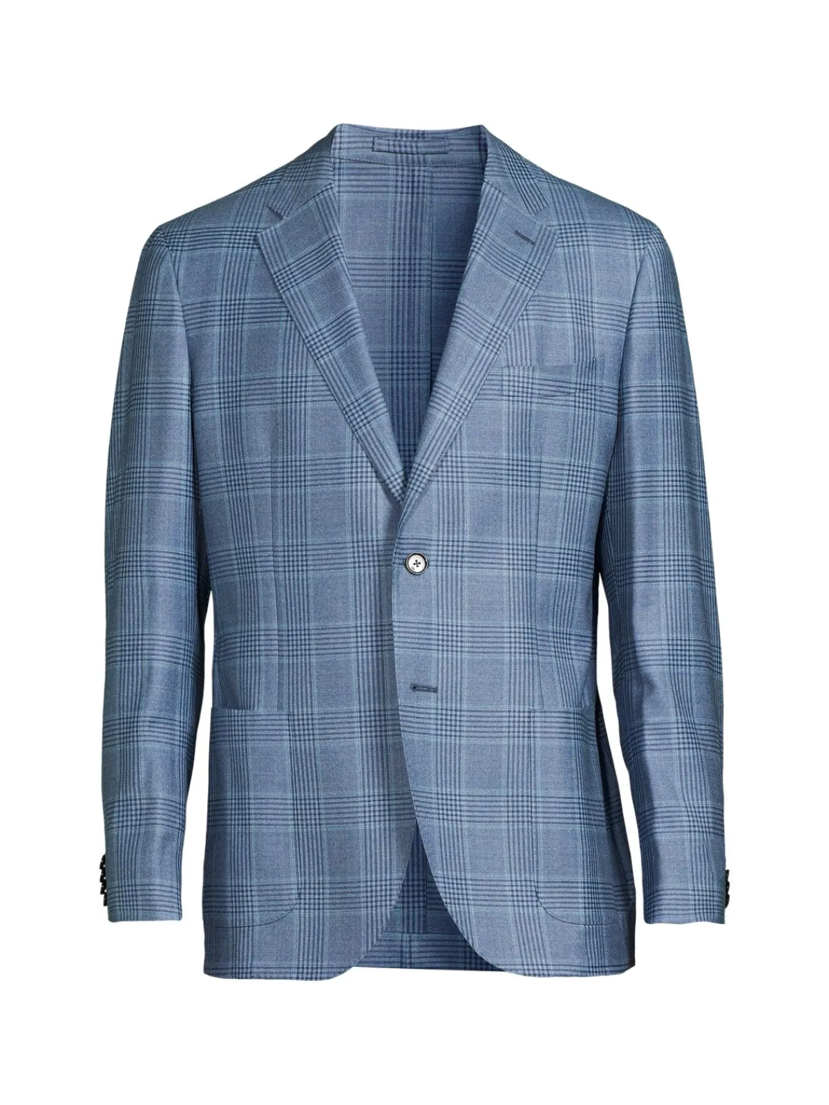 Lubiam Blazers & Sportcoats|Plaid Virgin Wool Sportcoat Turquoise