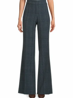 Women Piazza Sempione Plaid Wide Leg Pants
