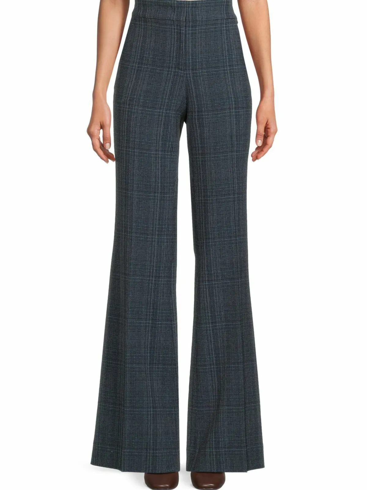 Women Piazza Sempione Plaid Wide Leg Pants
