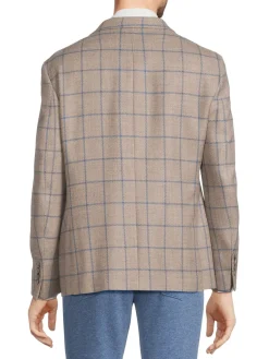Tallia Blazers & Sportcoats|Plaid Wool Blend Blazer Grey