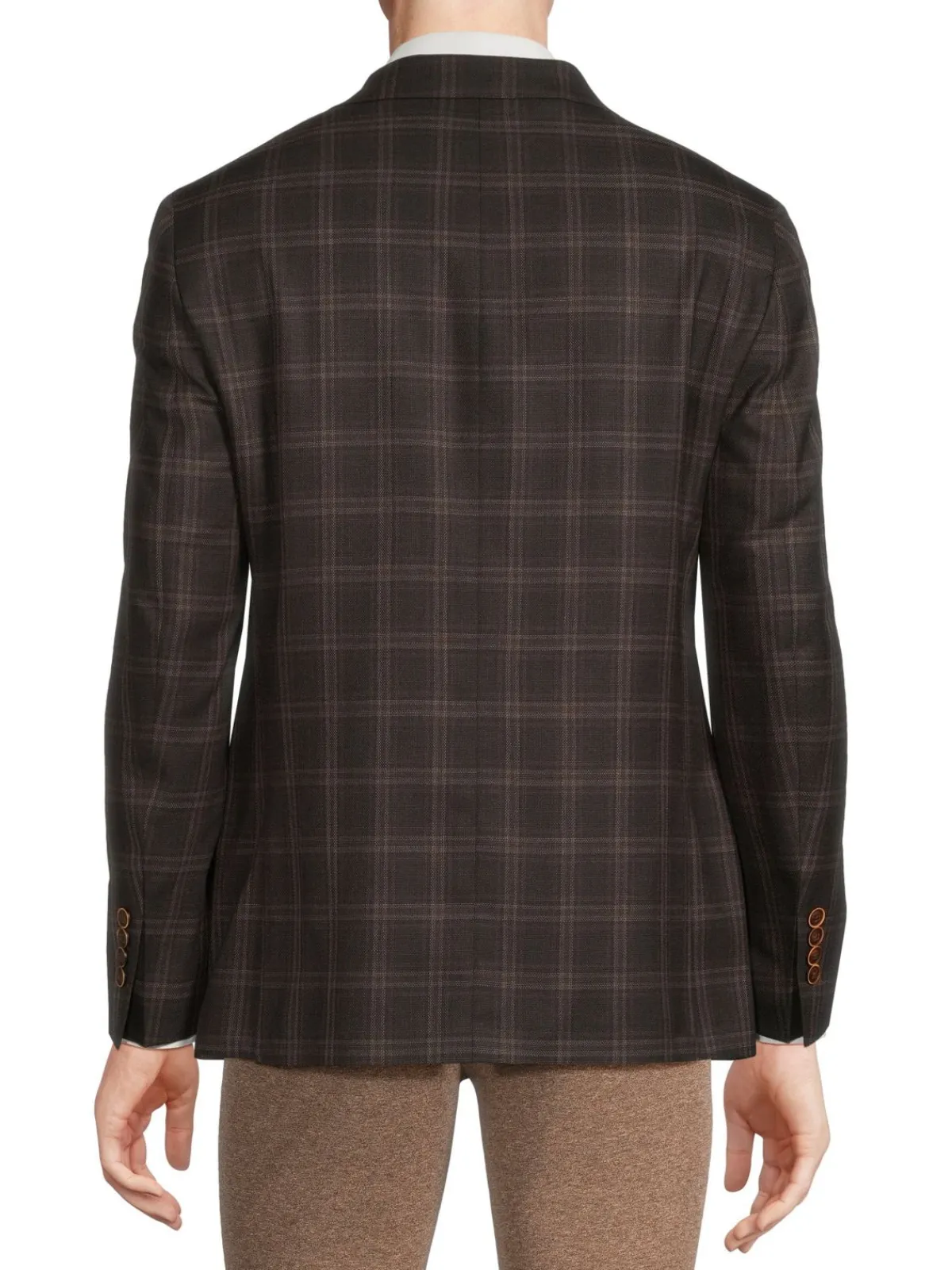 Tallia Blazers & Sportcoats|Plaid Wool Blend Blazer Brown
