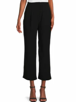 Women Gracia Pleated Straight Cropped Wide Leg Pants