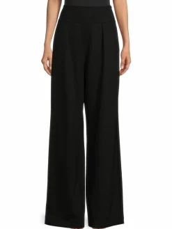 Women Avec Les Filles Pleated Wide Leg Pants