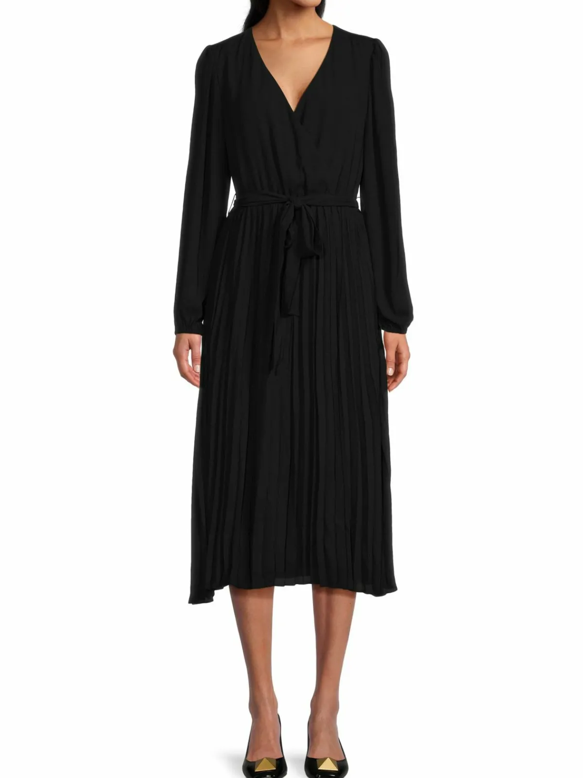 Women T Tahari Pleated Wrap Dress