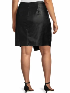 Women Maree Pour Toi Plus Faux Leather Asymmetric Skirt