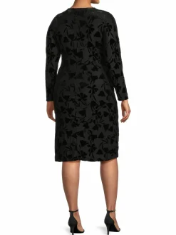 Women Calvin Klein Plus Floral Sheath Faux Wrap Dress
