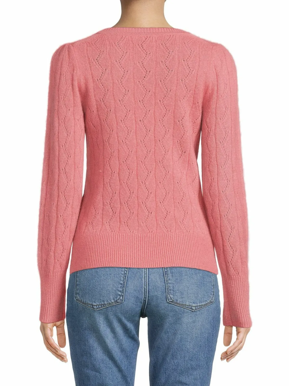 Women Saks Fifth Avenue Pointelle Crewneck Sweater