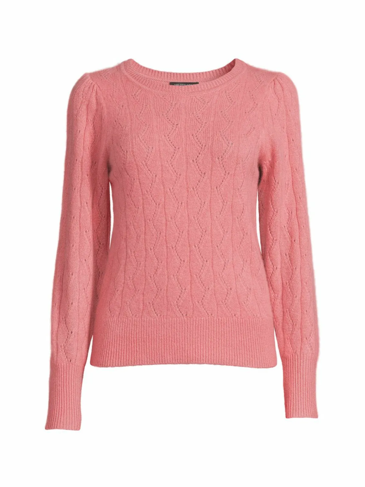 Women Saks Fifth Avenue Pointelle Crewneck Sweater