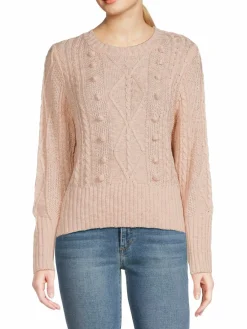 Women Renee C. Pom Pom Cable Sweater