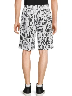 Helmut Lang Shorts|Print Flat Front Shorts White
