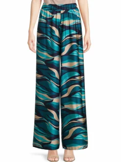 Women Renee C. Print Satin High Rise Wide Leg Pants