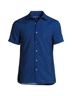 Perry Ellis Casual Button-Down Shirts|Print Shirt Coral Gold