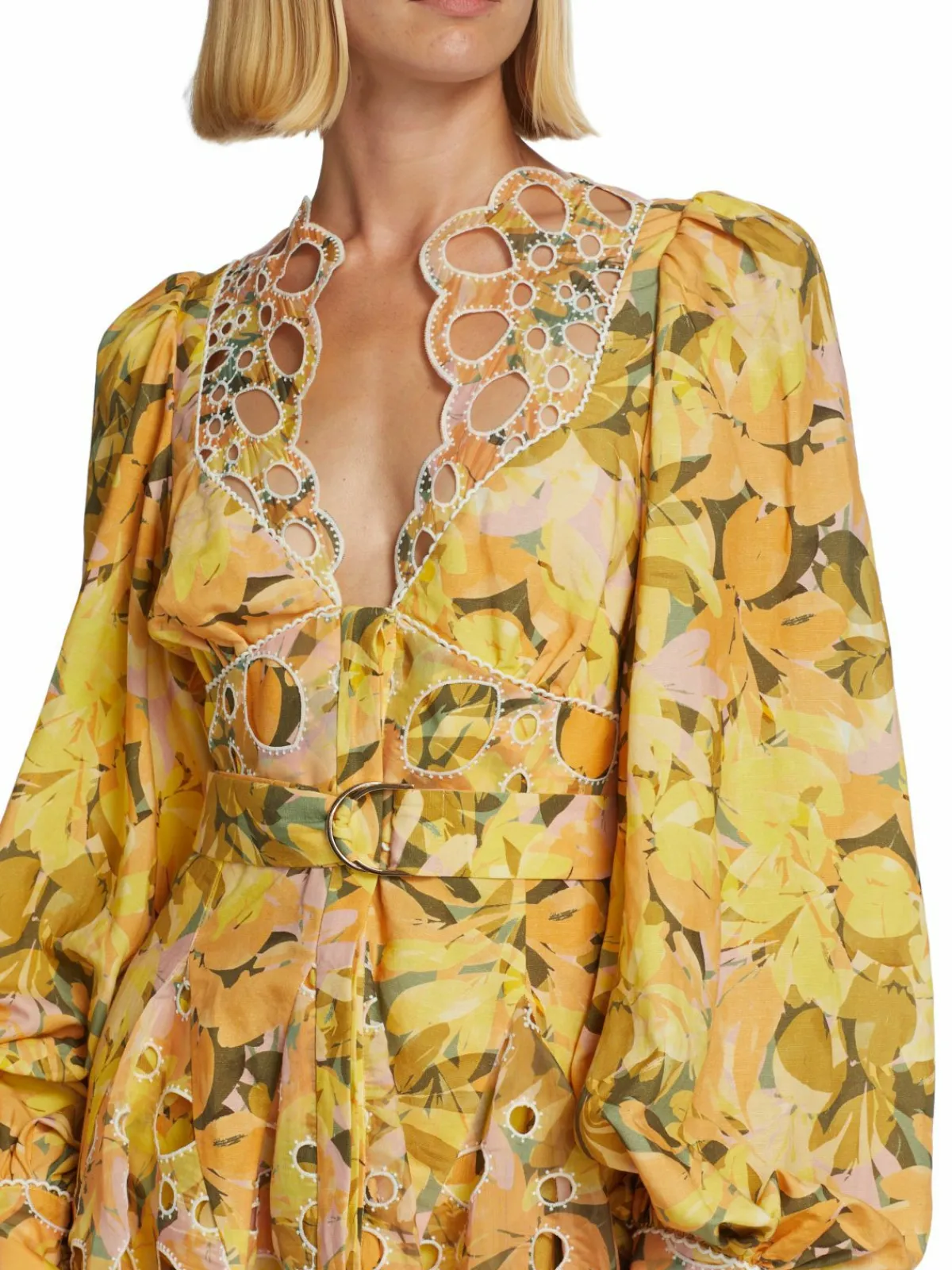 Women Acler Printed Eyelet Embroidered Minidress