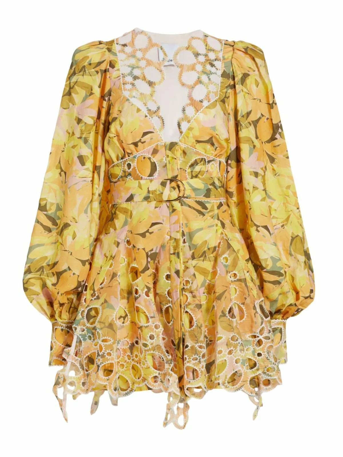 Women Acler Printed Eyelet Embroidered Minidress