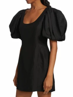 Women Frame Puff Sleeve Mini Dress