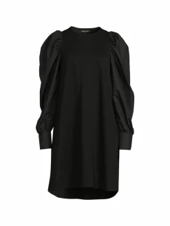 Women Area Stars Puff Sleeve Shift Dress