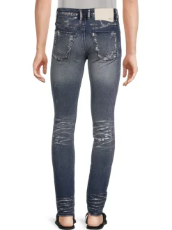 Cult Of Individuality Jeans|Punk Super Skinny Distressed Jeans Blue Streak