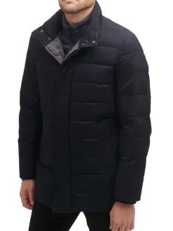 Cole Haan Linen|Quilted Flannel Down Jacket