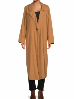 Women Free People Rae Linen Blend Duster Coat