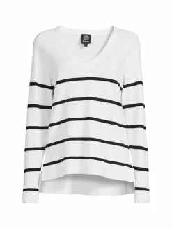 Women Bobeau Raglan Striped Sweater