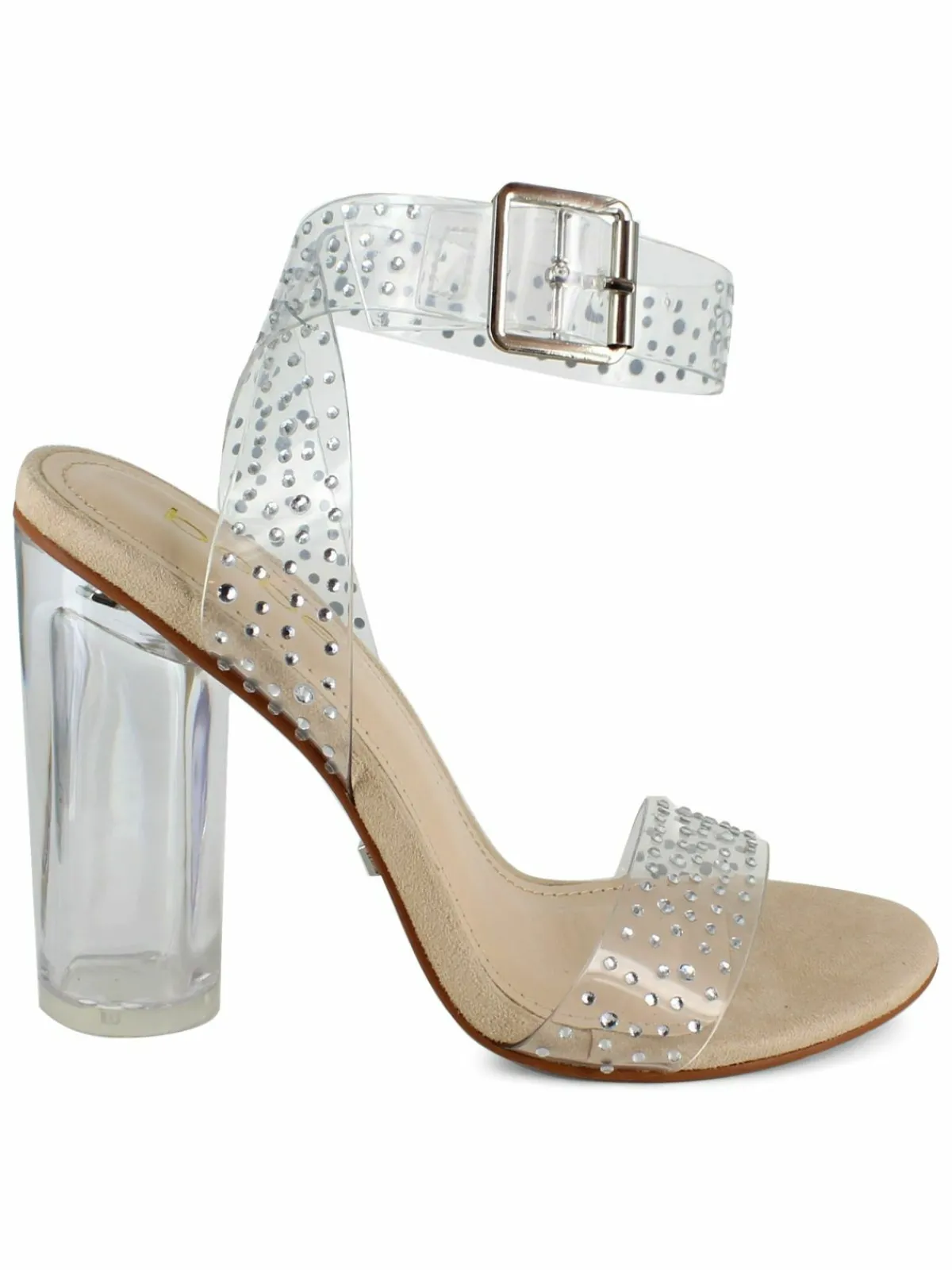 Bebe Rebeca Transparent Block Heel Sandals
