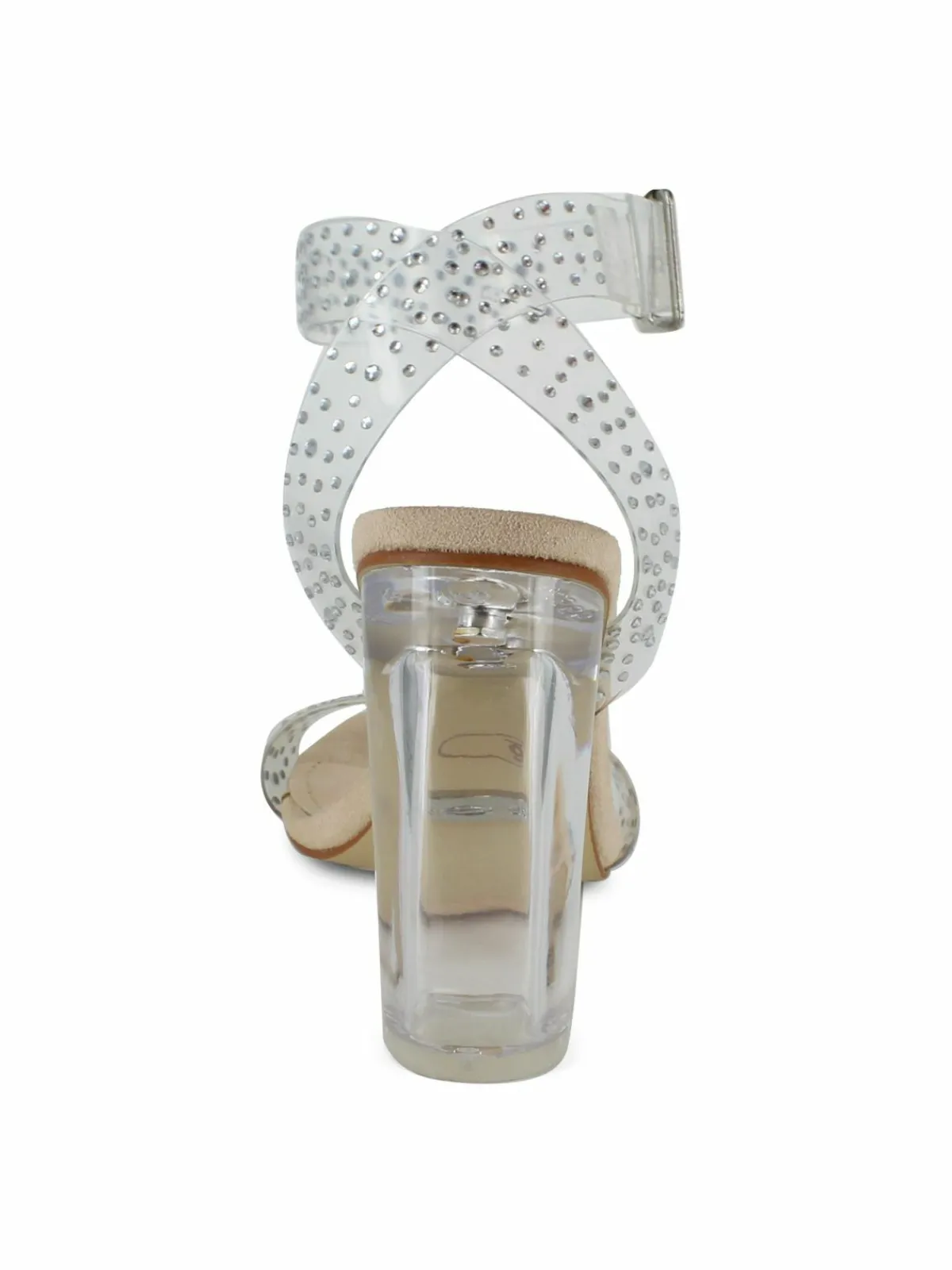 Bebe Rebeca Transparent Block Heel Sandals
