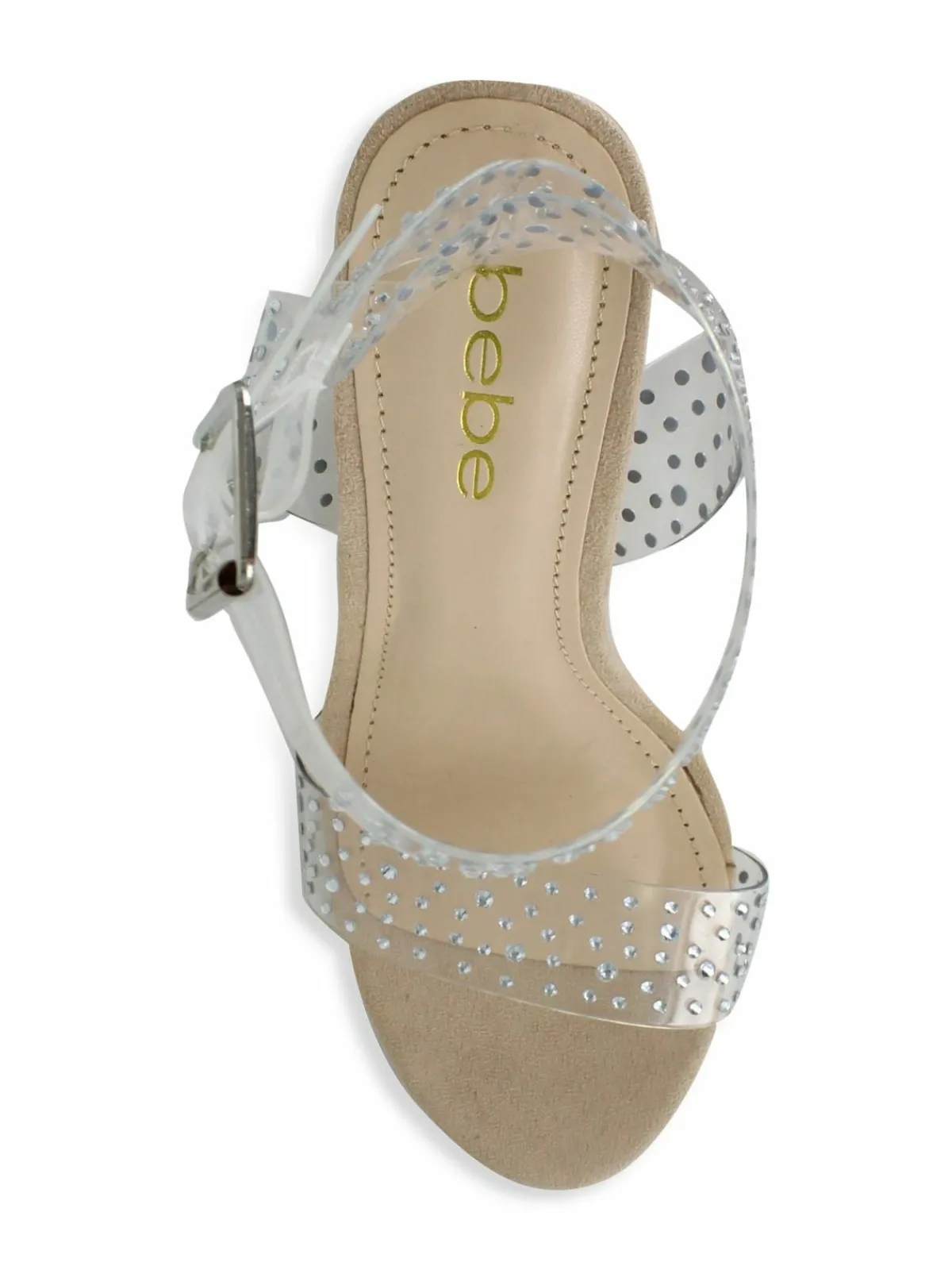Bebe Rebeca Transparent Block Heel Sandals
