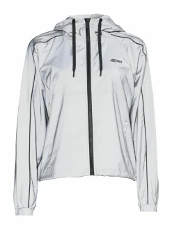 Women DKNY Sport Reflective Windbreaker Hooded Jacket