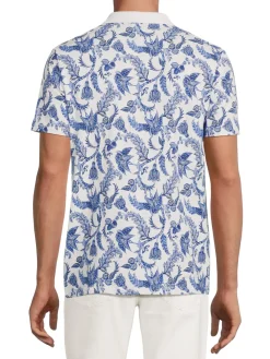Bertigo Polos|Retro Floral Polo White Multicolor