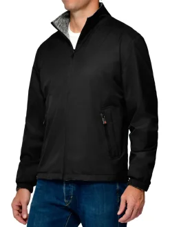Thermostyles Coats & Jackets|Reversible Fleece Windbreaker Jacket Black