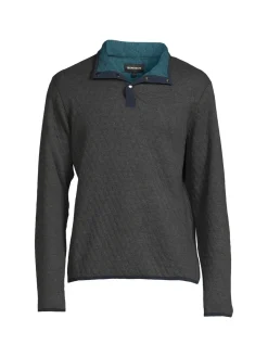 Bonobos Sweatshirts & Hoodies|Reversible Quilted Button Pullover Heather Charcoal
