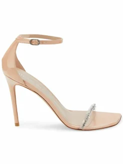 Stuart Weitzman Rhinestone Embellished Stiletto Sandals