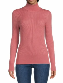 Women Saks Fifth Avenue Ribbed Merino Wool Blend Sweater