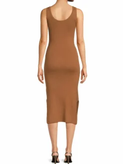 Women Elie Tahari Ribbed Merino Wool Jersey Midi Dress