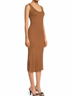 Women Elie Tahari Ribbed Merino Wool Jersey Midi Dress