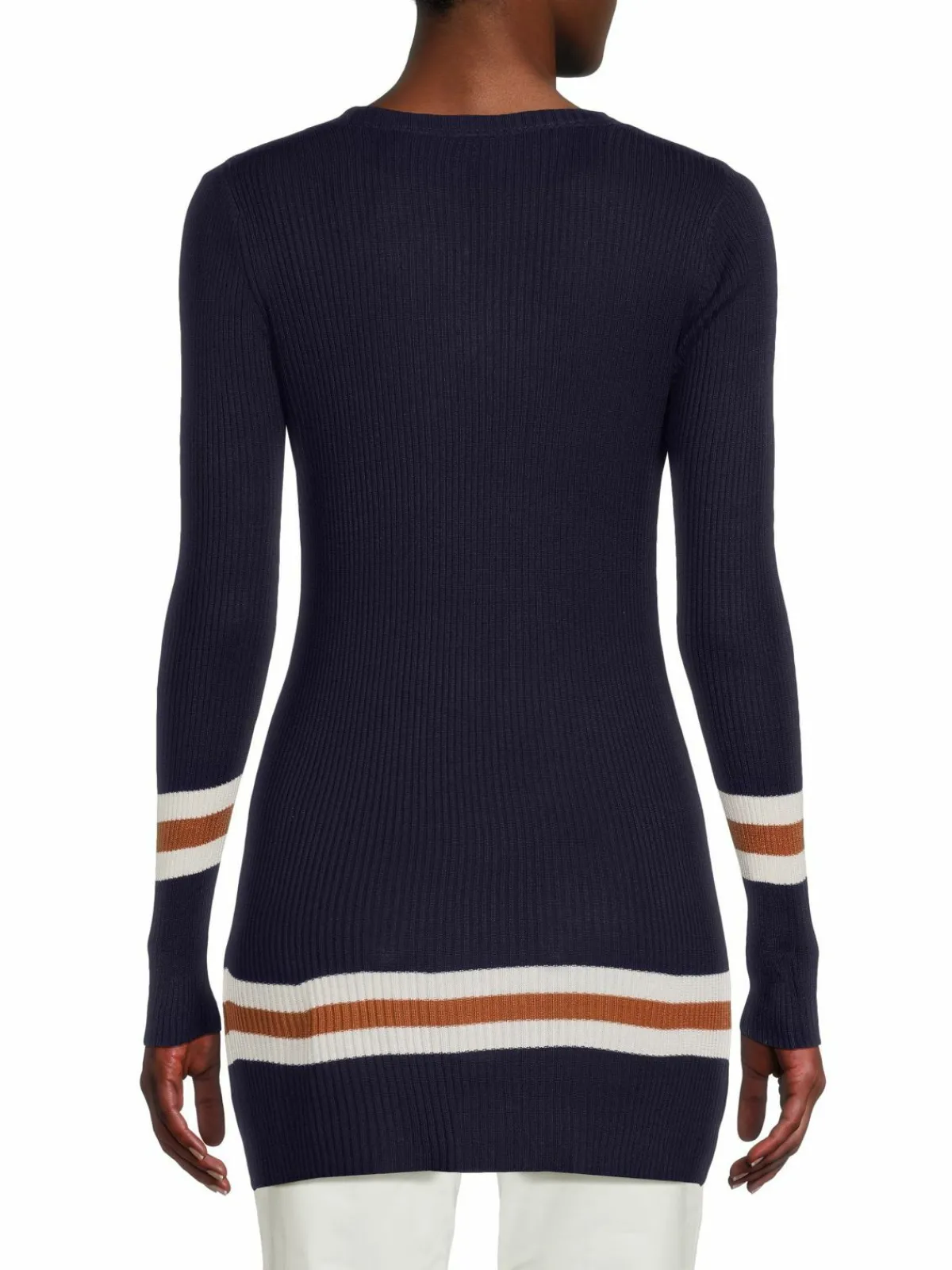Women Renee C. Ribbed Striped Longline Sweater