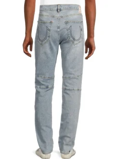 True Religion Jeans|Rocco Moto High Rise Relaxed Skinny Jeans Light Show Blue