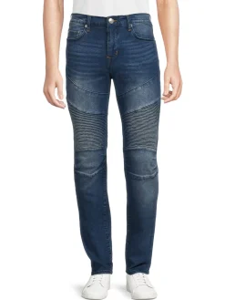 True Religion Jeans|Rocco Moto Relaxed Skinny Jeans Medium Wash
