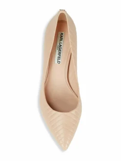 Karl Lagerfeld Paris Rosette Leather Point Toe Pumps
