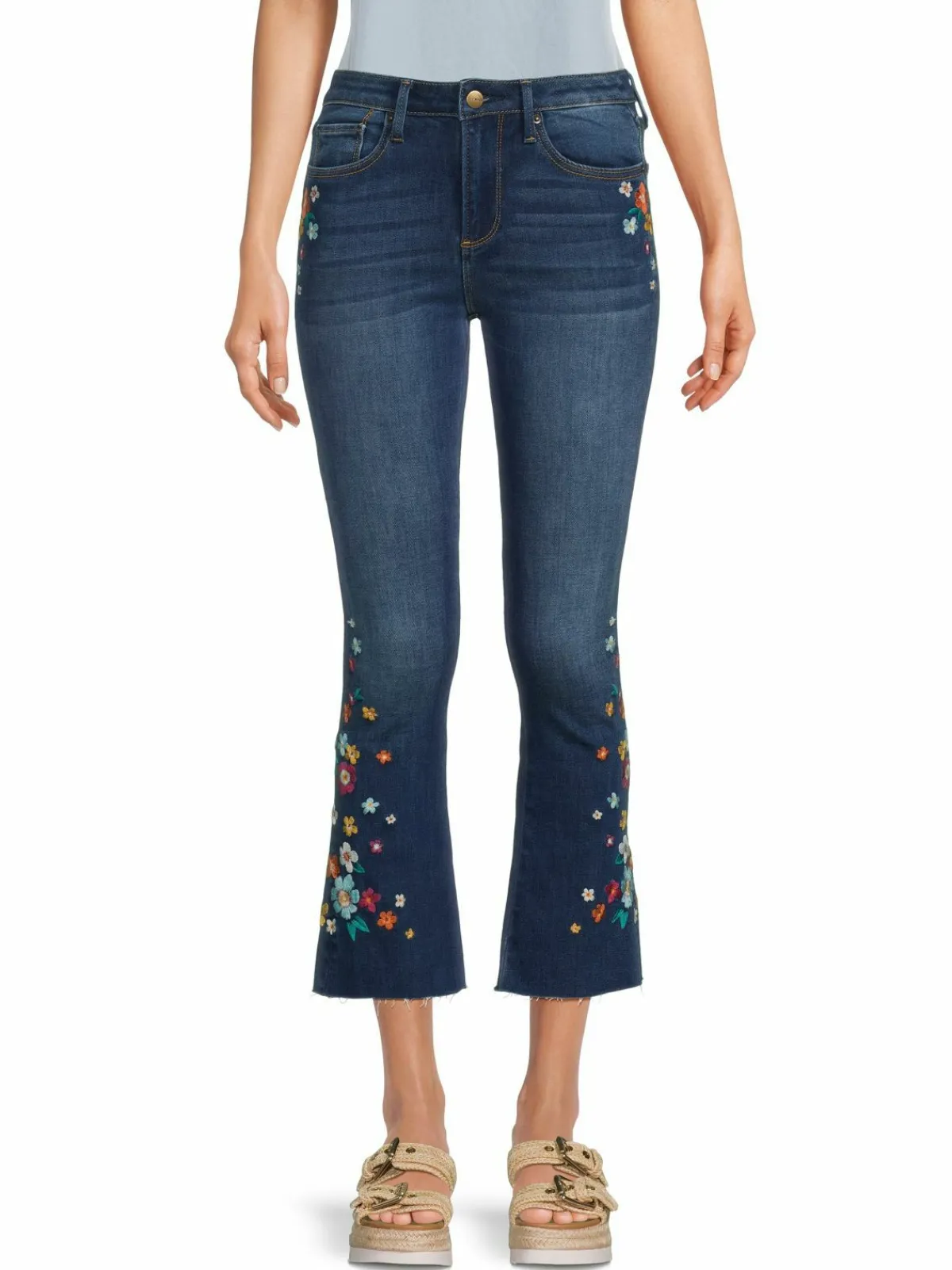 Women Driftwood Roxy High Rise Floral Ankle Flare Jeans