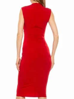 Women Alexia Admor Ruched Bodycon Midi Dress